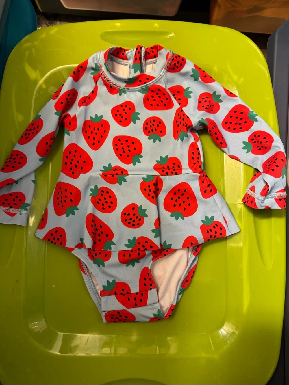 Hanna Andersson Baby One-Piece Skirted Strawberry print Rashguard Swimsuit